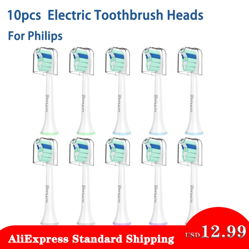 NEW 10PCS For Philips Sonicare Electric Toothbrush Heads Replaceable Brush Heads For Philips Sonicare Clean Healthy Easy Clean