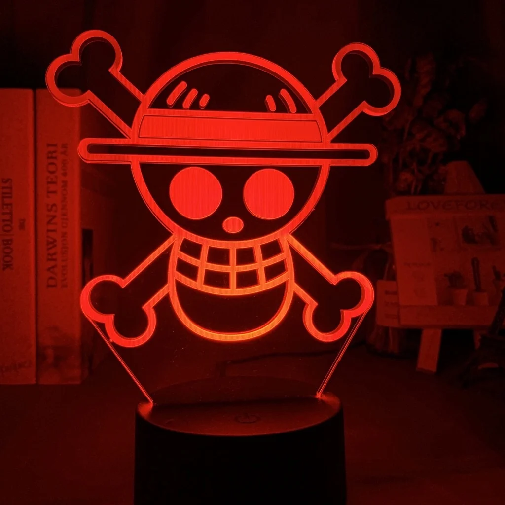 

ONE PIECE Night Light Monkey D. Luffy 7/16 Color Figurines Night Light Remote 16 Colors Lamp Kid Bedroom Decoration Gift