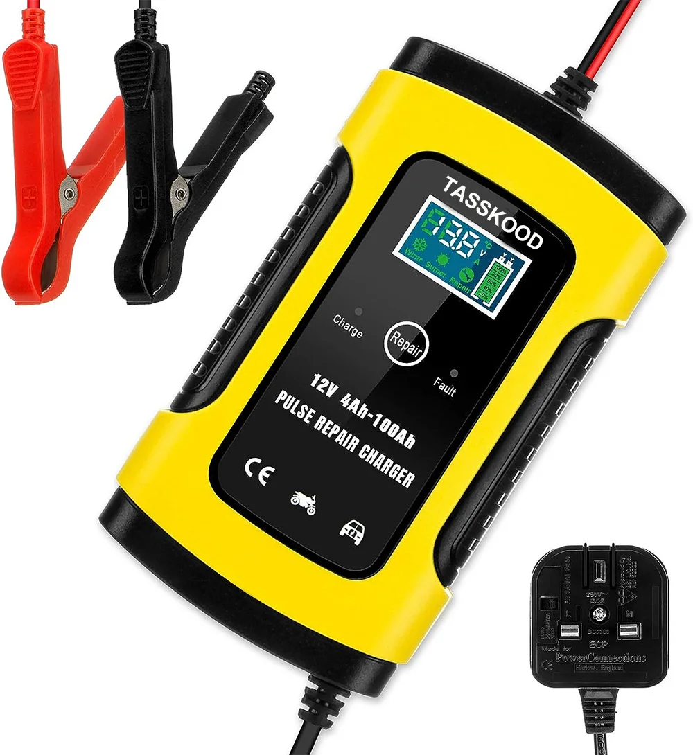 

12V 6Amp Automotive Smart Battery Charger Maintainer for Car, Motorcycle, RV, SUV, Lawn Mower, Boat, RV, SUV, ATV and More