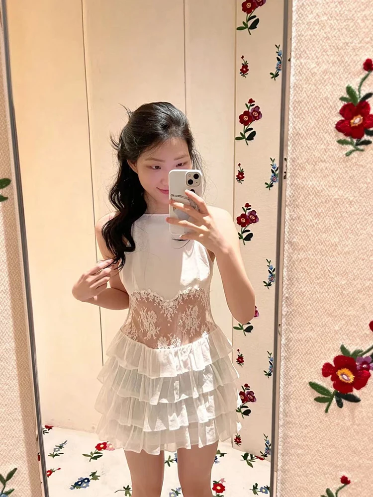 Shushu двухцветное кружевное сетчатое жаккардовое платье Pure Desire женское Tong Design Sense