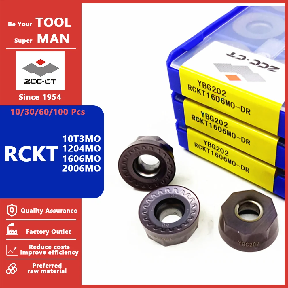 

ZCC CT RCKT10T3MO RCKT1204MO RCKT1606MO RCKT2006MO RCKT Inserts Lathe Tool Carbide Wood Milling Turning Tools Milling Inserts