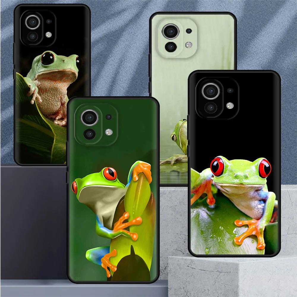 

Силиконовый мягкий чехол для Xiaomi Mi Poco X3 NFC X4 Pro 11 Lite 11T 10T 9T 12 9 13 Note 10 M3 C40, чехол для телефона с красными глазами и лягушкой
