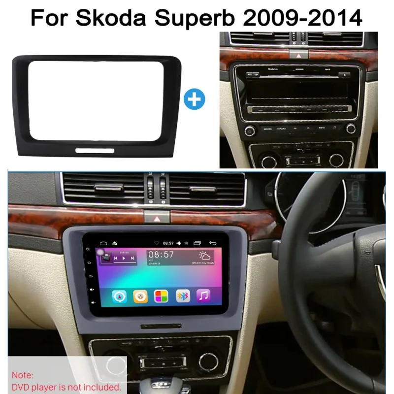 

Автомобильный DVD-радиоприемник, панель приборной панели, рамка для 2009-2014 Skoda Superb, автомобильная панель Volkswagen 2din, универсальный размер