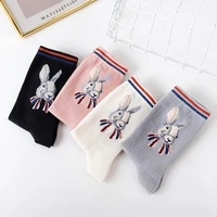 2 pairs stockings female cartoon rabbit tube socks lovely japanese springfall ins tide net red sports breathable tube socks