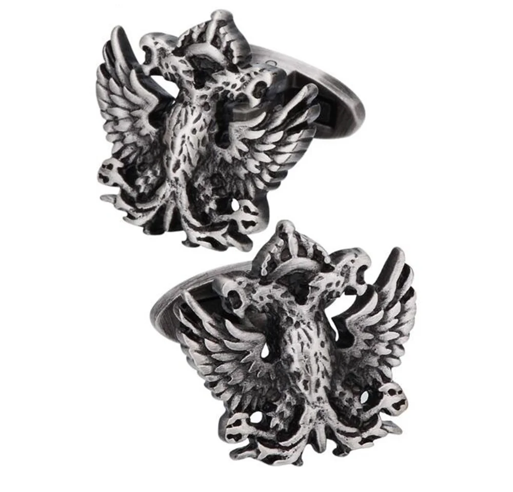 

YIXIYOYI Retro Vintage Gold Silver Color Flying Eagle Cufflink Men"s Shirt Cuff Metal Cufflinks For Male Party Punk Man Gift