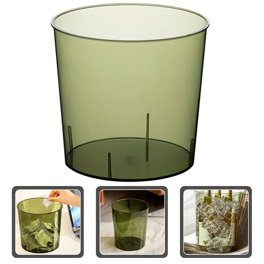 

Can Trash Garbage Bin Paper Waste Bucket Clear Container Basket Rubbish Storage Kitchen Holder Bathroom Recycling Wastebasket