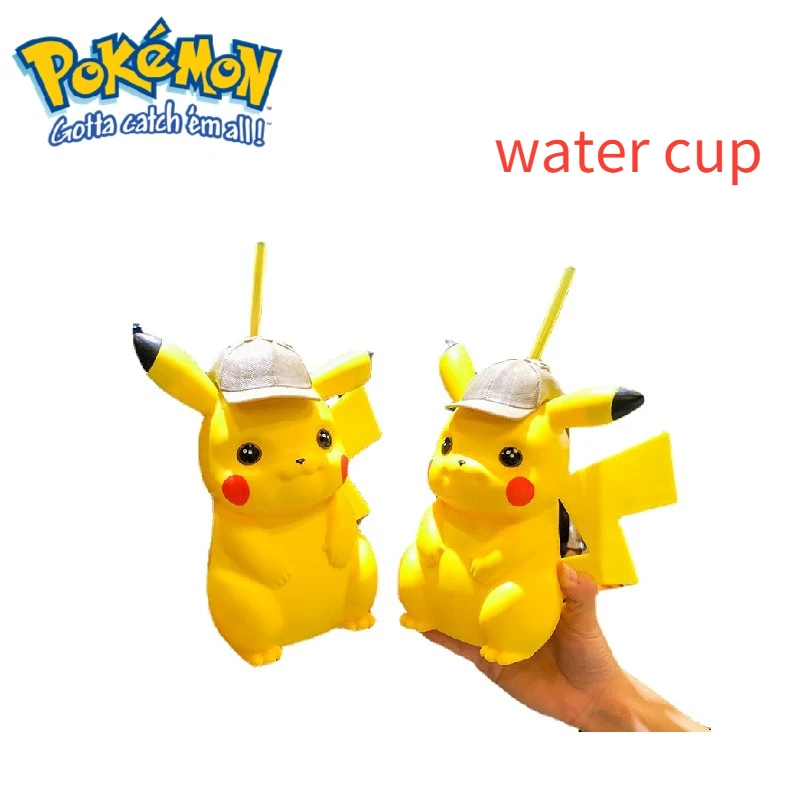 

Kawaii Pokemon Super Cute Detective Pikachu Creative Water Cup Movie Anime Cartoon Straw Cup Cute Water Bottle Birthday Gift