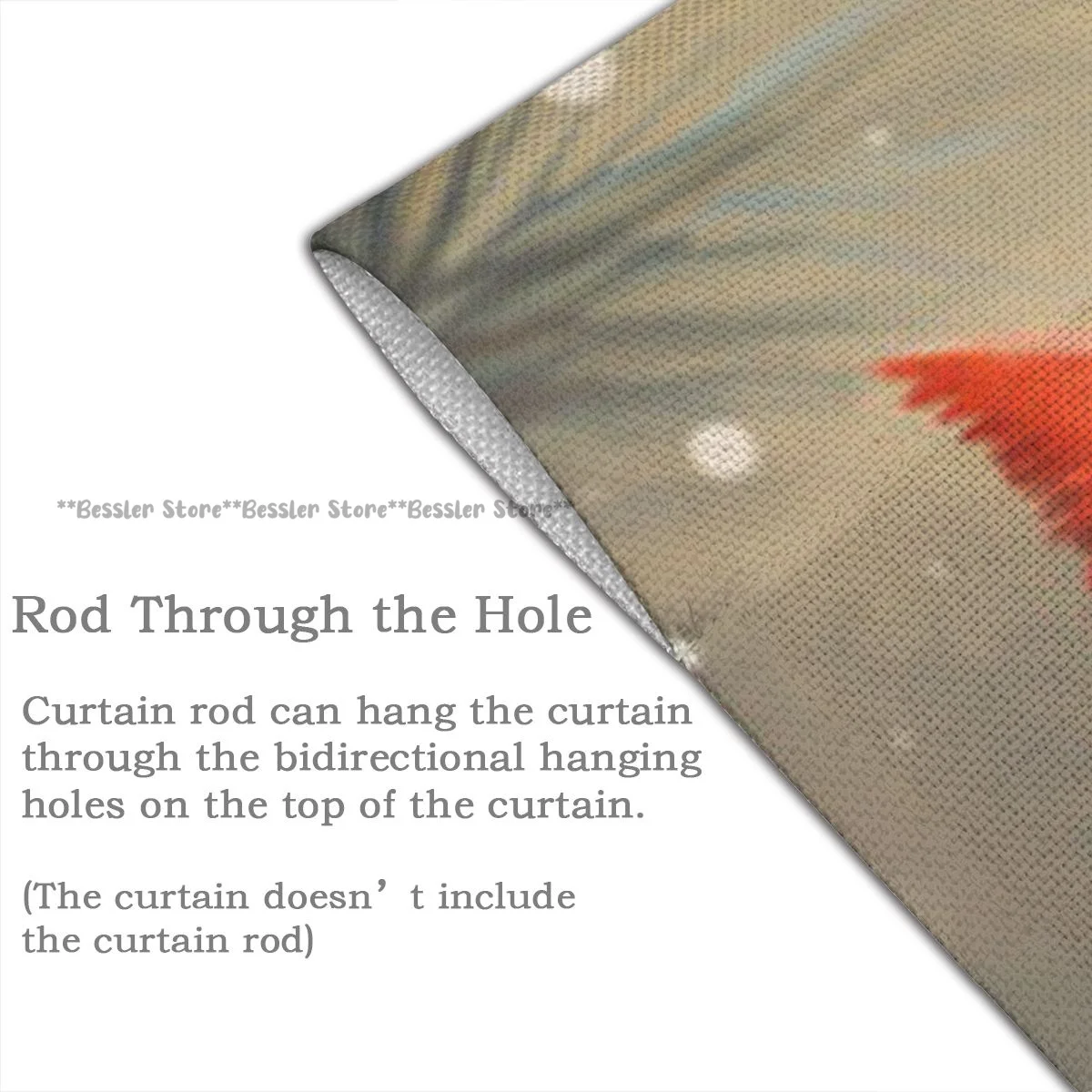 Дверная занавеска с кардинальными птицами сидячи на ветке рождественской елки