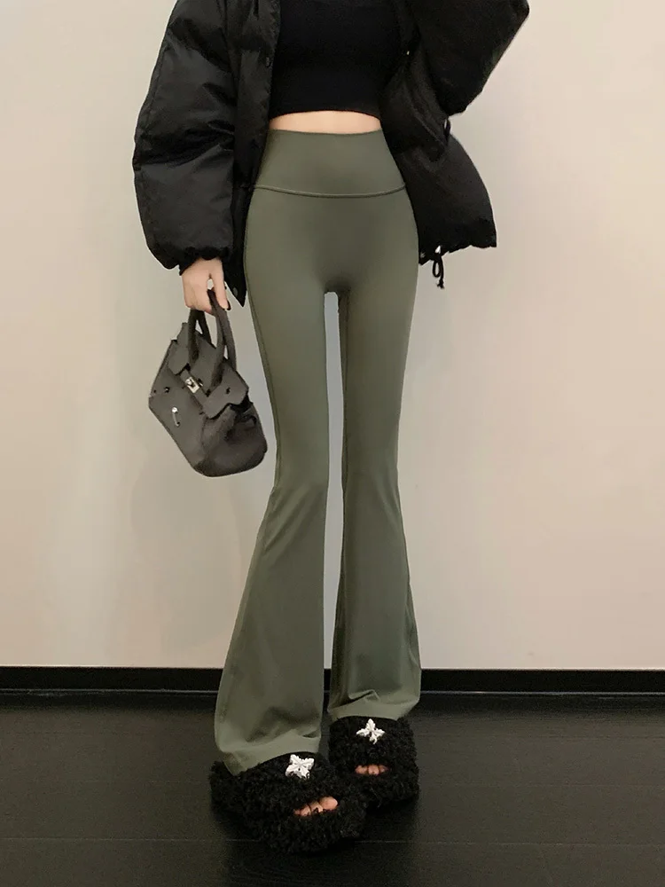 Slim Autumn 2023 High Waist Casual Flare Pants Female Fahsion Sweet Trousers Sports Pant Korean Vintage