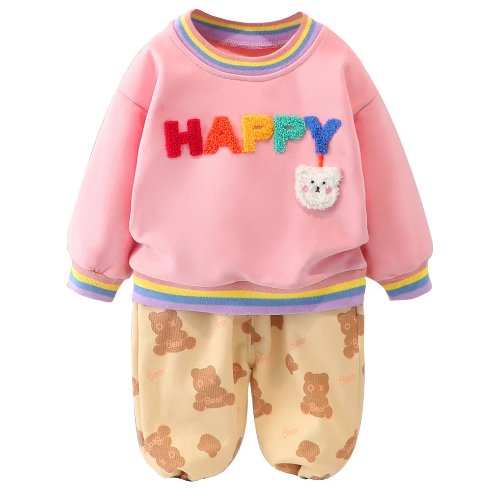 

Boys' Autumn Suit New Foreign Baby Clothes Baby Girls Solid Clothes Long Pants 2pc/set Cotton Baby Boys Tracksuit Set 0-5 Years