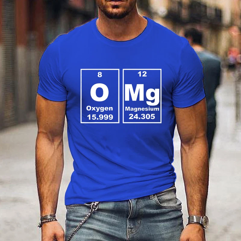 Omg Elements Periodic Table Graphic T Shirts Funny Chemistry for Scientist Luminous Men Clothing Fashion Casual Glowing