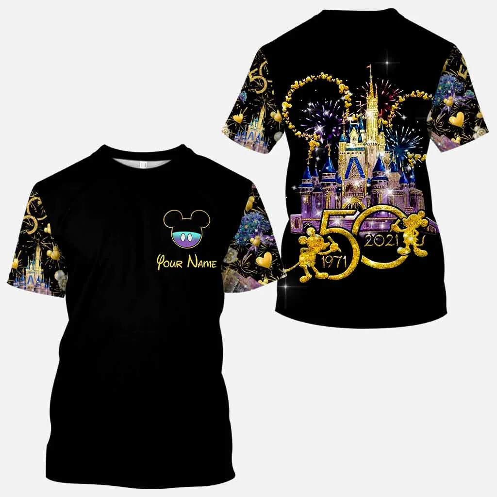 

Трехмерная футболка Disney с изображением Микки Мауса на годовщину 50-го юбилея, волшебное королевство, объемная футболка с изображением на зак...