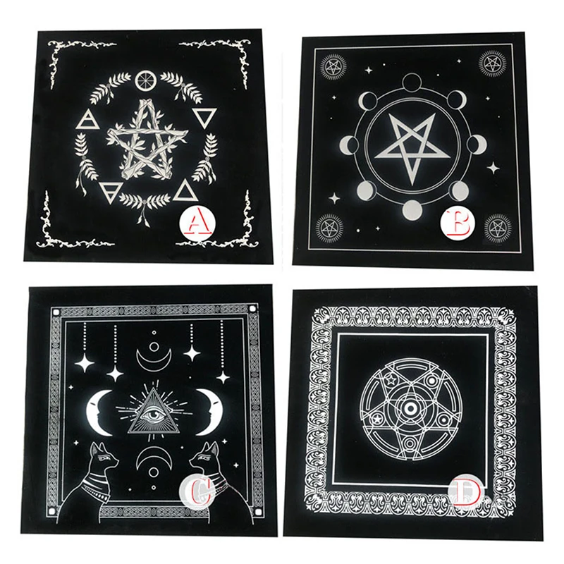 

Flower of Life Crystal Lattice Tarot Card Tablecloth Flannel Divination Altar Chess Game Fortune Astrology Cloth Table Game