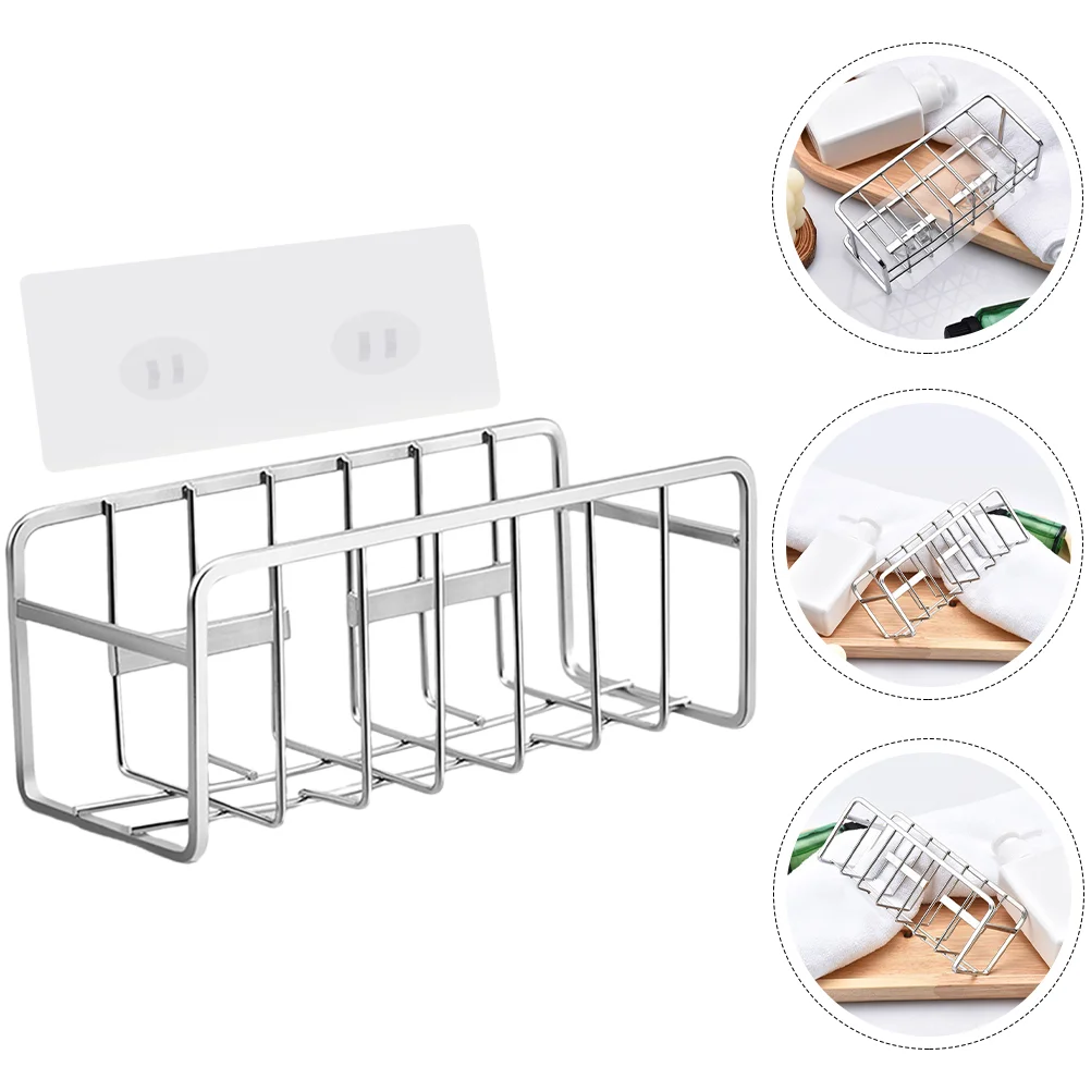 

Coat Hanger Dishcloth Drying Rack Sink Storage Multifunctional Clean Tool Holder Sponge Organizer Countertop Stand Brush