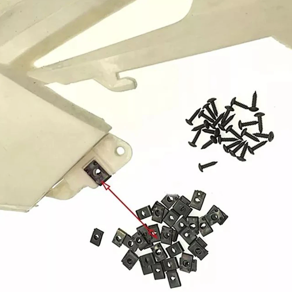 

50Pcs M5 Motorcycle U-Clip Screws Plastic Cover Metal Retainer Auto Body Panel Molding Screw Clips For Car Scooter ATV Ebike