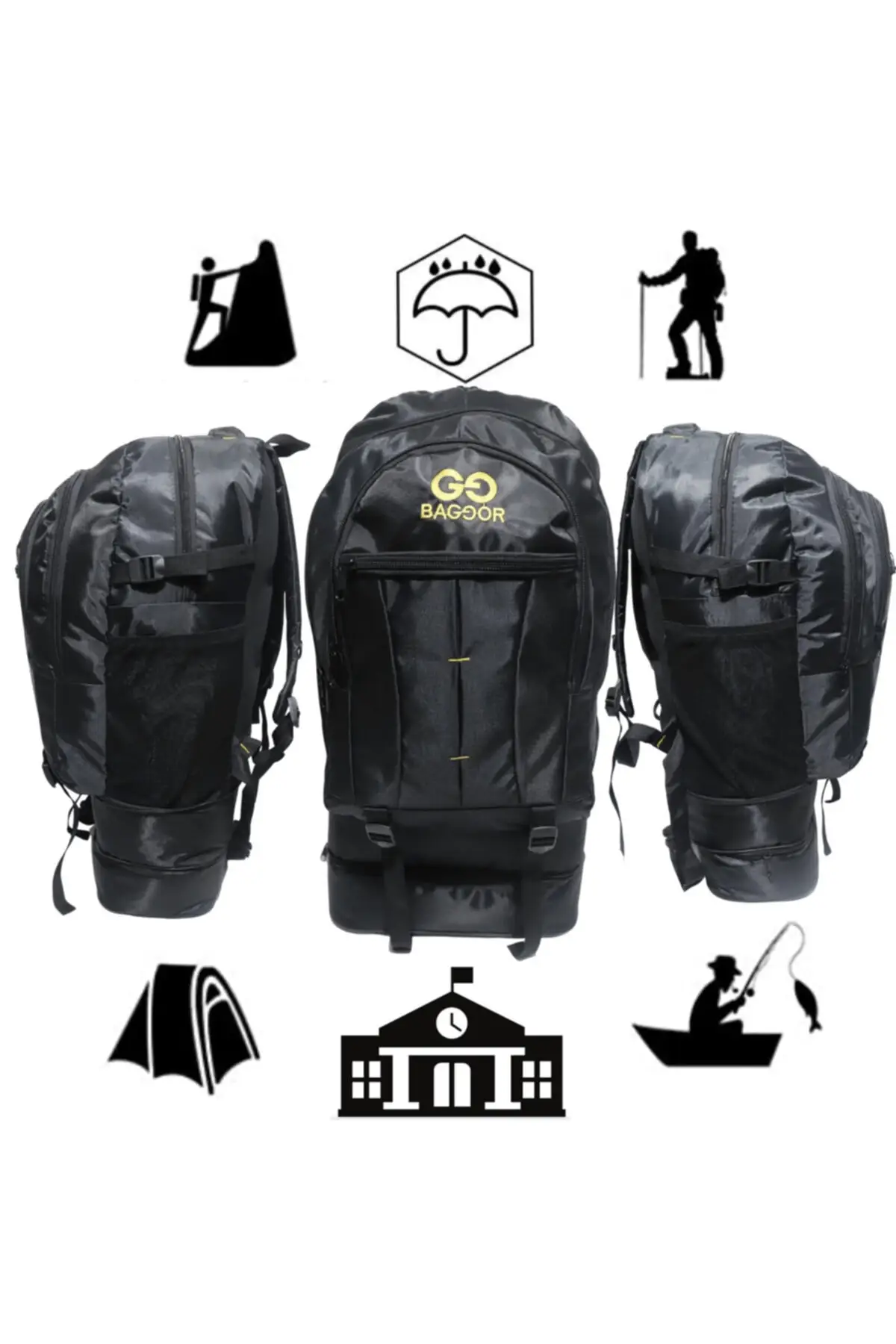 

Backpacks 1liter Bellows Black Waterproof Laptop Multi-Burner Divide campers must-travel-climbers Stylish Bags