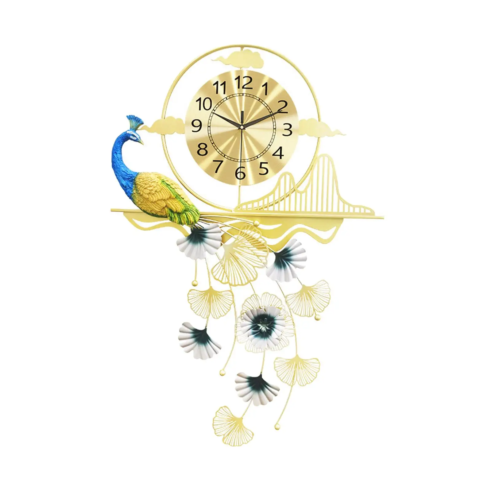 

Peacock Wall Clock Silent Non Ticking Wall Clock Creative Decorative Wall Clocks for Bedroom Living Room Home Kitchen School