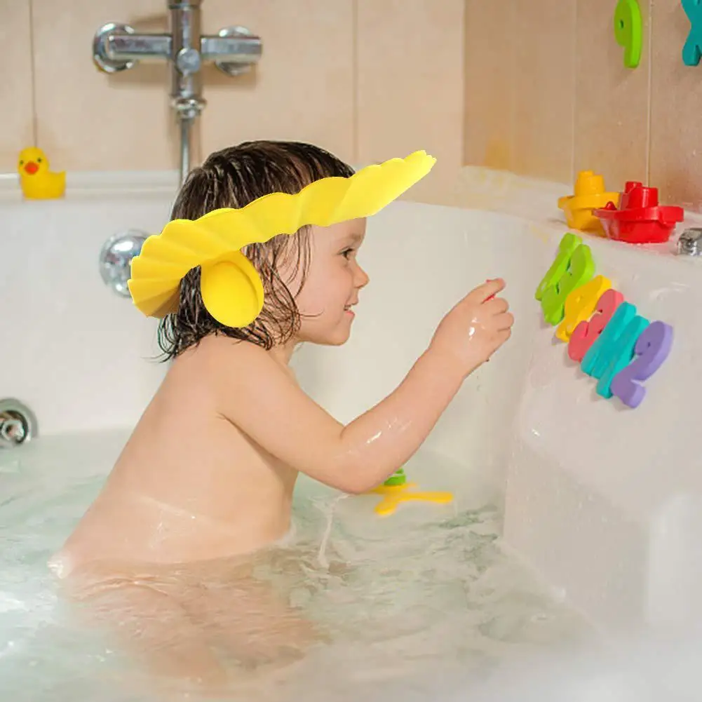 

Shampoo Bath Protection Soft Hat Baby Shampoo Hair Bath Children Baby Care Kids' Cap Bath Cap Baby Bath Shower Hat Cap W4R3