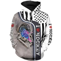 fashion hoodie i love hockey 3d full print mens sweatshirt unisex casual european and american style zipper jacket