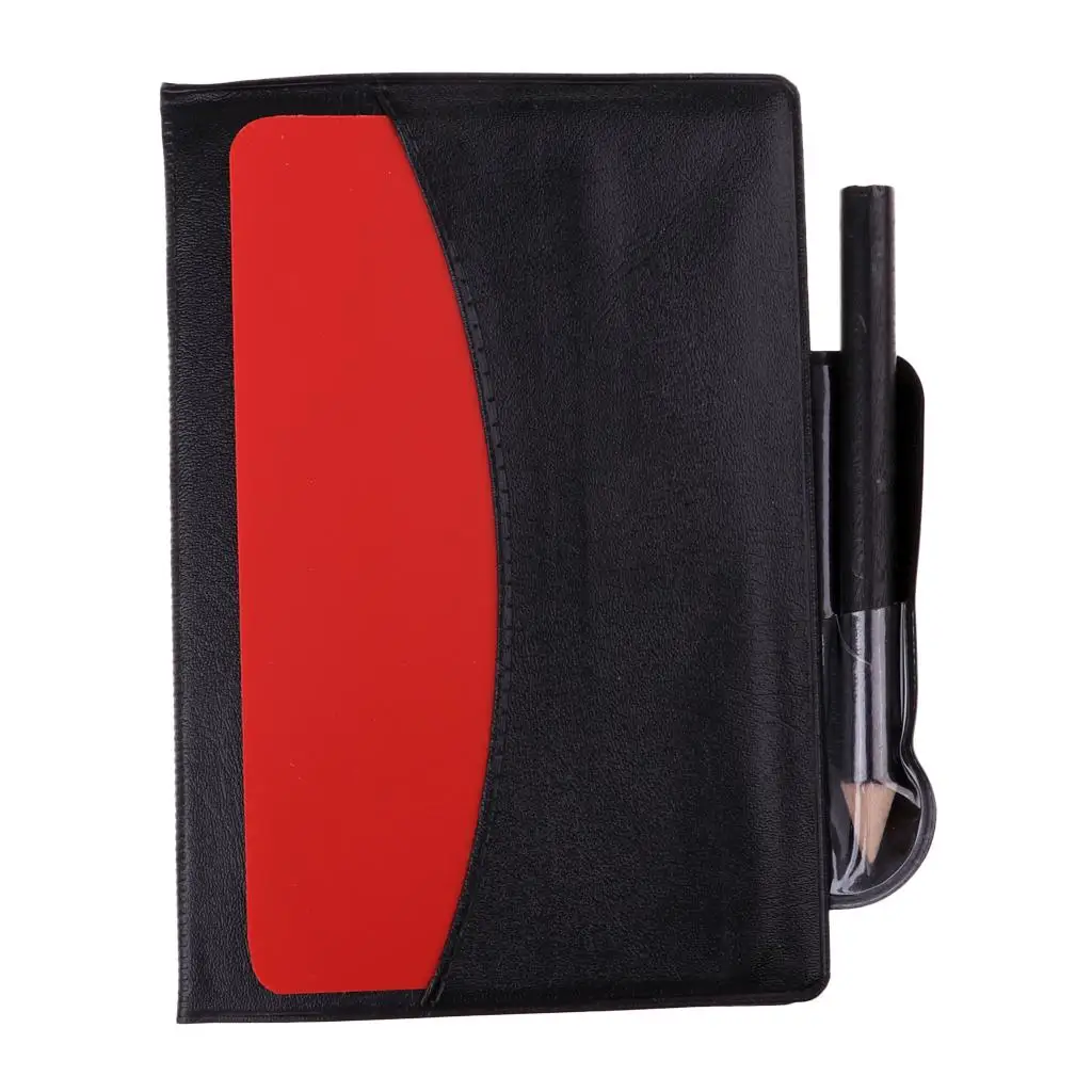 

PVC Football Soccer Referees Wallet Notebook Score Tool Red Yellow Card Pencil Set 12x8cm