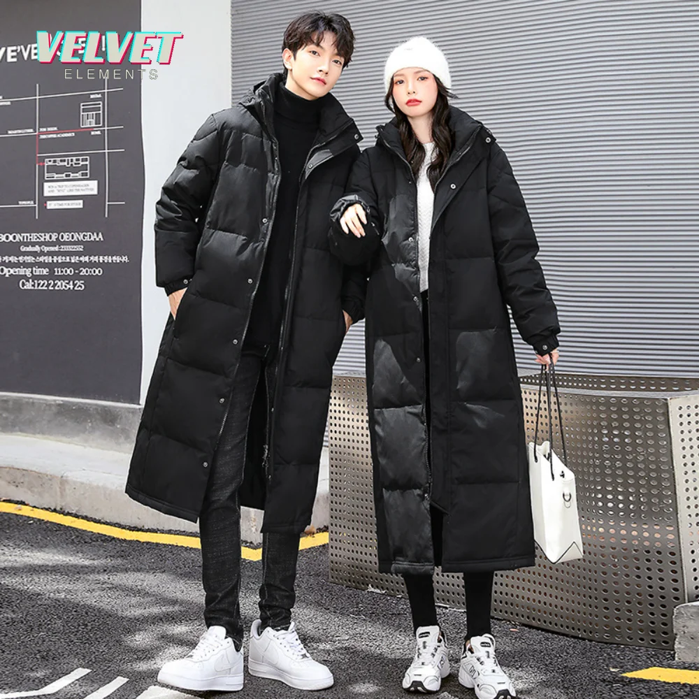 New Thick -30 Degree Parka Women Winter Long Over-the-knee Down Cotton Jacket Couple's Model Female Loose Hooded Winter Jacket