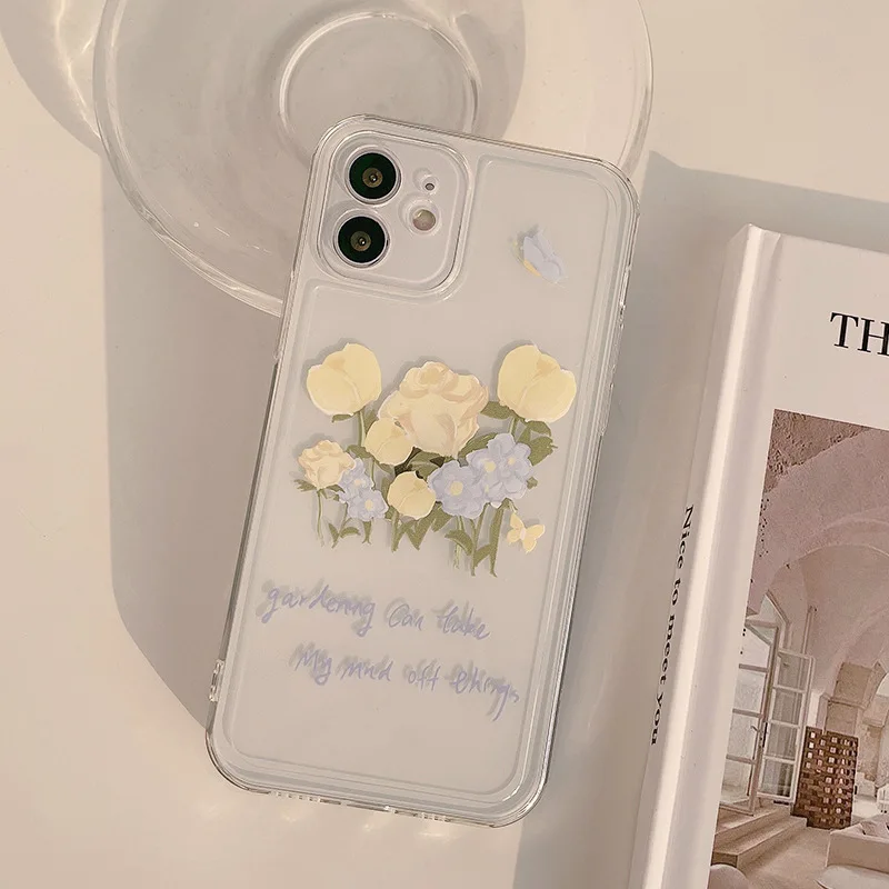 Small and Pure and Fresh Roses Phone Case For iphone 14 13 12 11 Pro Max X XR XSMAX 7 8 Plus SE TPU Case Cover New Products