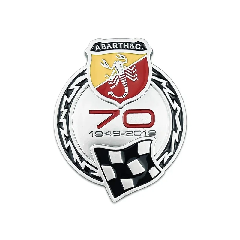

Металлическая эмблема, боковая наклейка на автомобиль для Abarth, 70-летия, логотип скорпиона 595 695 Punto 1000 204A, украшение на заднюю панель Берлинты