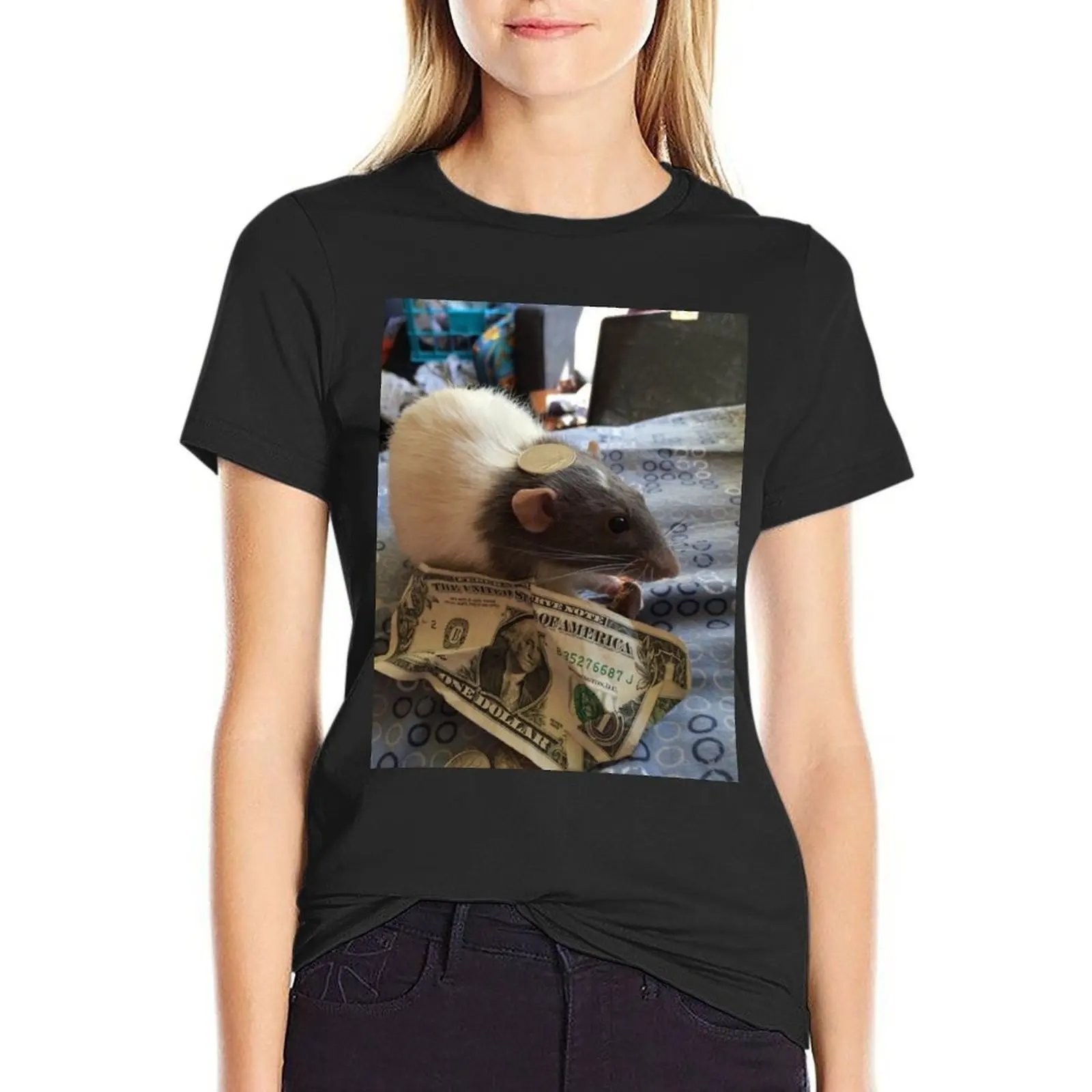 Футболка moneyrat корейская мода летняя одежда новое издание футболки для женщин