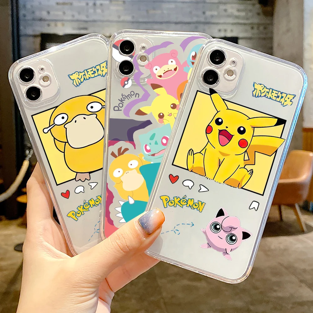 

Pokemon Pikachu Ultra Thin Clear Phone Case For Apple iPhone 13 12 11 Pro 12 13 Mini X XR XS Max SE 5 6 6s 7 8 Plus Carcasa