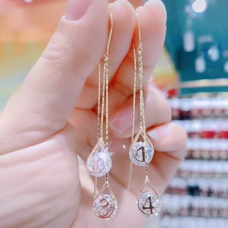

Water Drop Ear Line Korean Temperament 1314 Long Tassel Earrings Long Simple Earrings Female Personality Female Jewelry Gift