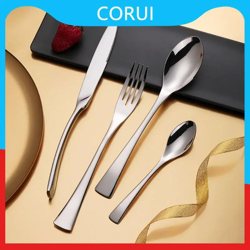 

304 Stainless Steel Folding Cutlery Portable Knife Economic Detachable Fork Bar Supplies 4-piece Cutlery Domestic Tableware Set