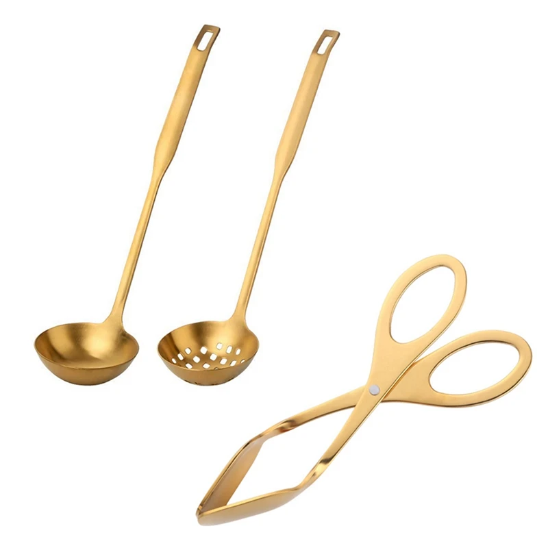 

1 шт. Многофункциональный золотистый фотографический зажим и 2 шт. столовых приборов, кухонная посуда, сервировочная ложка, кухонная утварь