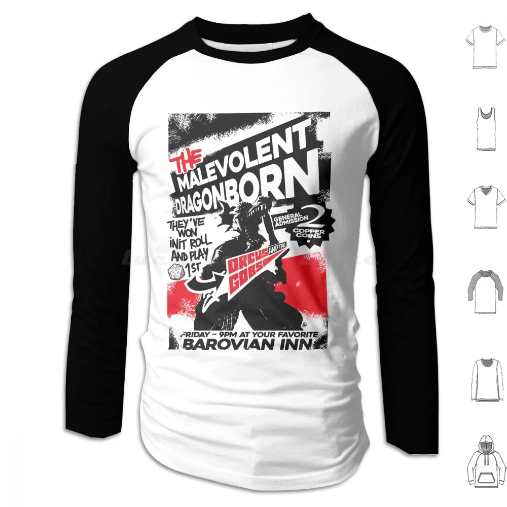 Толстовка Malevolent Dragonborn хлопковая с длинным рукавом Strahd Von Zarovich Dnd Gargoyle вампир