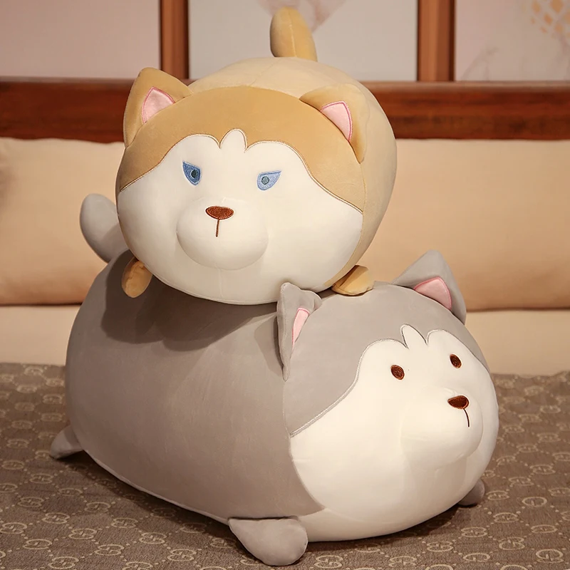 

New 35-70cm Kawaii Husky Plush Toys Lovely Fat Animal Plush Pillow Stuffed Soft Dolls Sleeping Cushion Girls Nice Birthday Gift