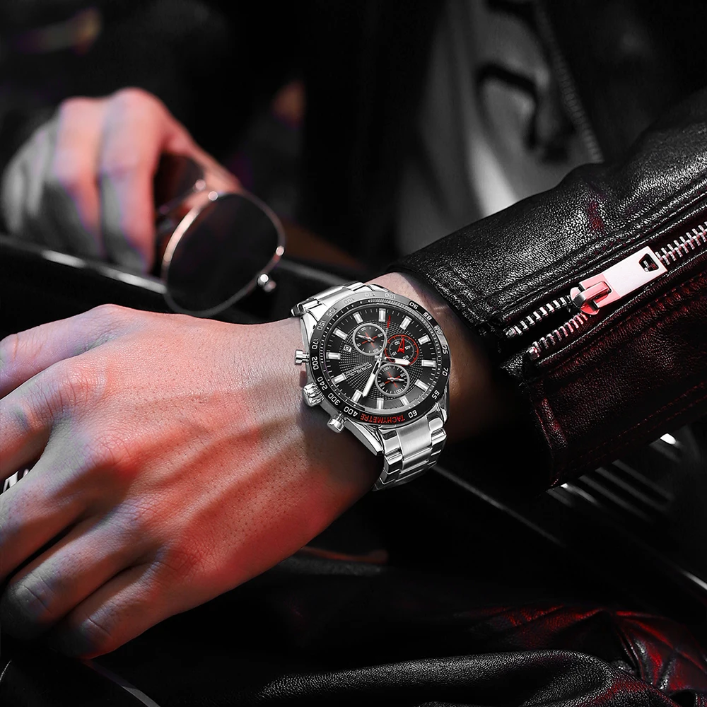 Лучший бренд класса люкс CRRJU 2022 100% оригинальные модные часы для мужчин