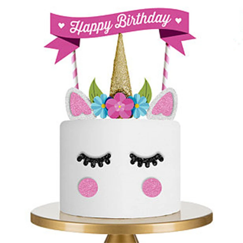 

1Set Unicorn Cake Topper Unicornio Birthday Party Unicorn Birthday Party Decoration Kids Wedding Decoration Happy Birthday