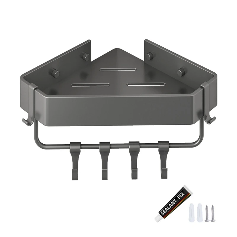 

Настенный держатель для шампуня, угловая душевая полка, прочный органайзер для хранения в ванной комнате и кухне