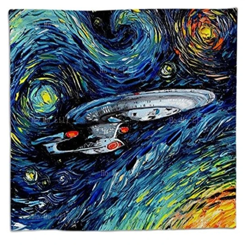 

Bright Colors Abstract Painting Galaxy Spaceship Travel Decoration Tapestry Wall Hanging For Bedroom Living Room