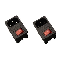 2pcs 250v 10a rocker switch with fused iec320 c14 inlet power socket fuse switch connector plug 3 in 1 ac power outlet