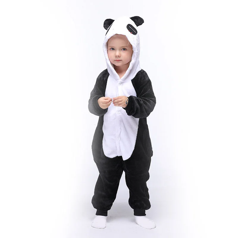 Family Kigurumi Pajamas Black Panda Animal Onesie Cosplay Costume Pajamas For Babies Kids and Adults
