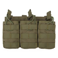 tactical triple pouch radio holder molle mag pouch case heavy duty flashlight holster bag for hunting and equipment accessories