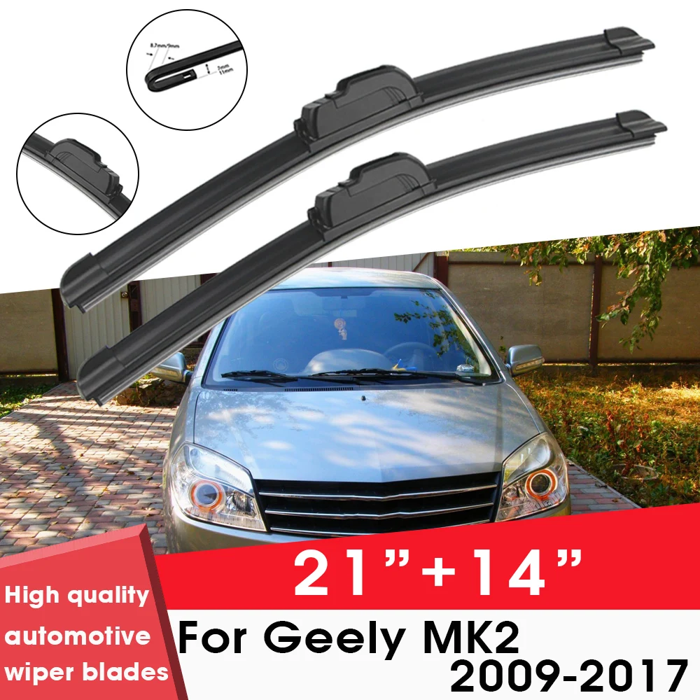 

Car Wiper Blade Blades For Geely MK2 2009-2017 21"+14" Windshield Windscreen Clean Rubber Silicon Cars Wipers Accessories