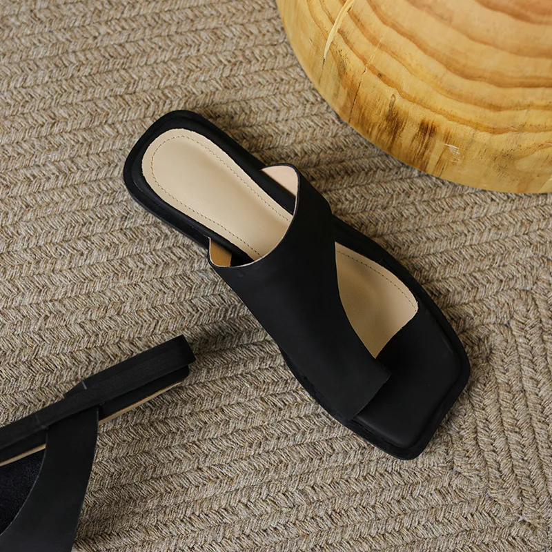 2022 Sandals for Women Orthopedic Bunion Corrector Slippers Real Leather Ring Toe Sandals Comfy Flat Heel Lady Shoes Plus Sizes