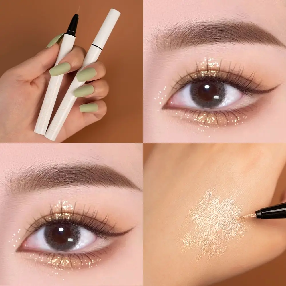 

Diamond Glitter Eye Liner Pencil Eye Makeup Highlighter Waterproof Pearl White Brighten Silkworm Shadow Liquid Eyeliner Pen