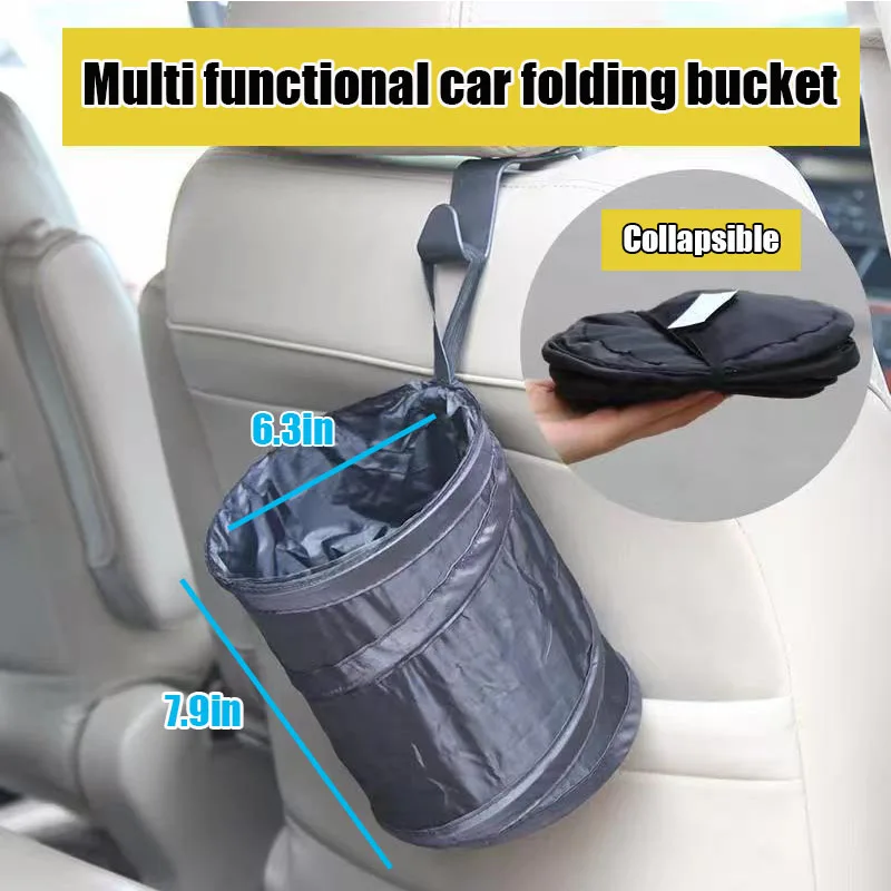 

1Pcs Black Car Trash Can Pack Bag Waterproof Car Trash Bag for Little Leak Proof Car Cooler Bag- Car Garbage Bag with Side