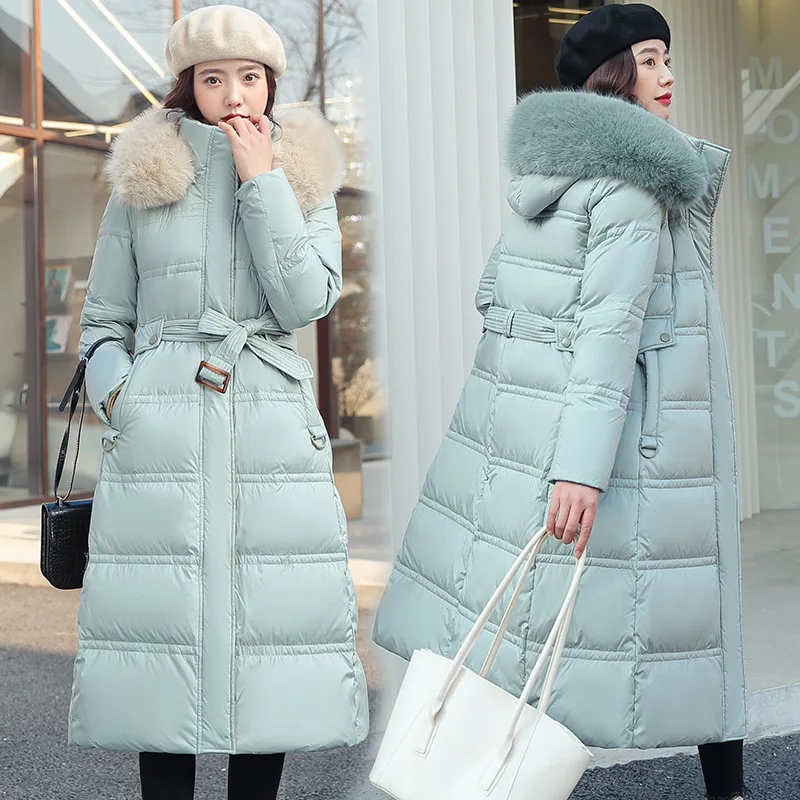 Winter Coat For Women Down Cotton Jacket Padded And Thickened Long Warmth Clothes Casual Clothing Hooded With Fur Collar