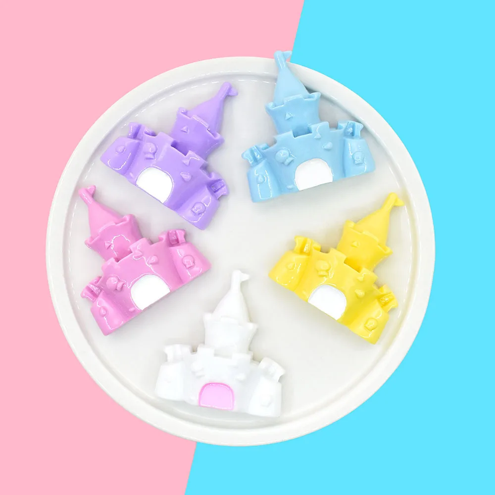 

Macaroon Resin Mini Castle Kawaii Accessories Mini Figurine Miniatures Scrapbooking Flatback Cabochons Craft Supplies DIY Phone