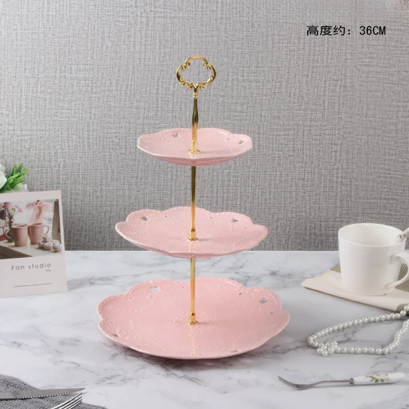 Керамическая тарелка для фруктов европейская трехуровневая торта