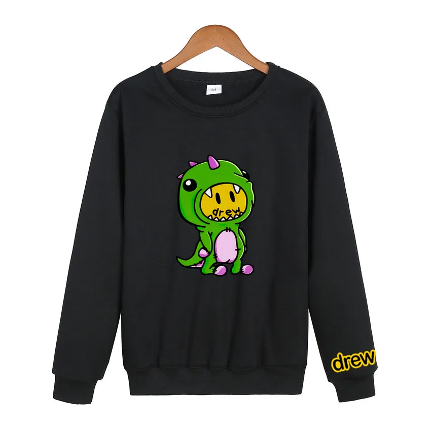 

DREW dinosaur Justin Bieber Sweater Hoodie Men O-neck Male Women High Quality Tops Smiley Hip Hop Hoodies Streetwear Clothing