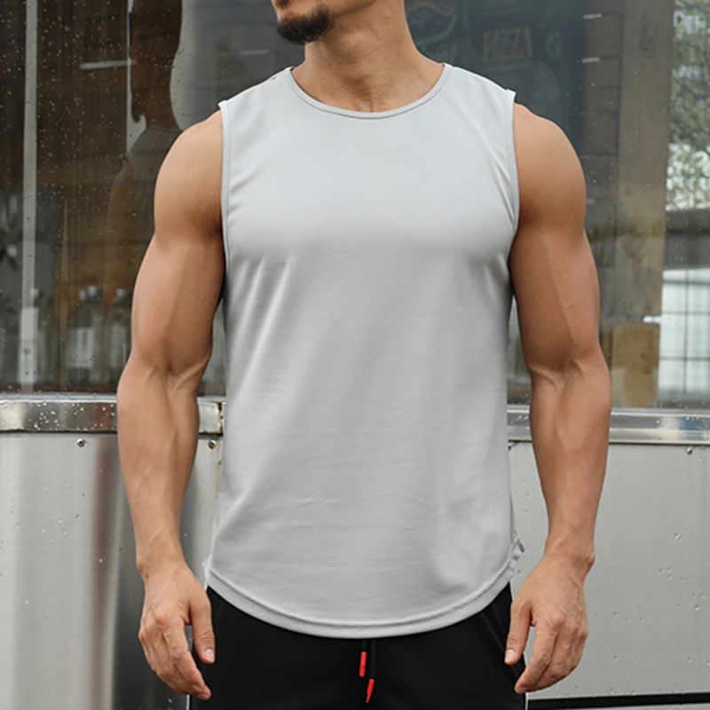 

Marathon quick-drying sports vest men's sleeveless waistcoat running training basketball loose fitness vest workout gym tank top